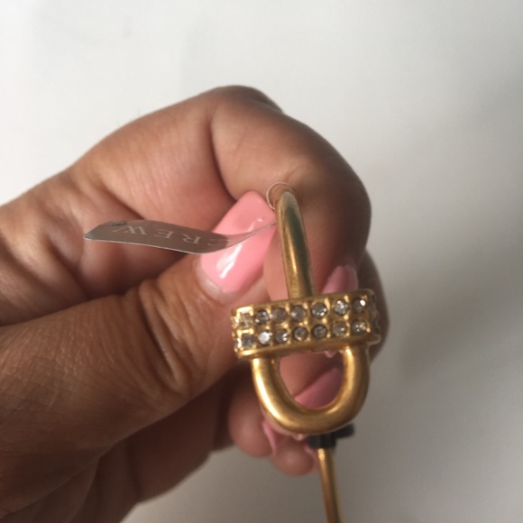 NWT J Crew Cuff Bracelet Faux Gold With Crystals - Picture 4 of 5
